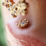 Fire Star – 14K/18K Gold Gemstone Threadless End - piercing - zone.com