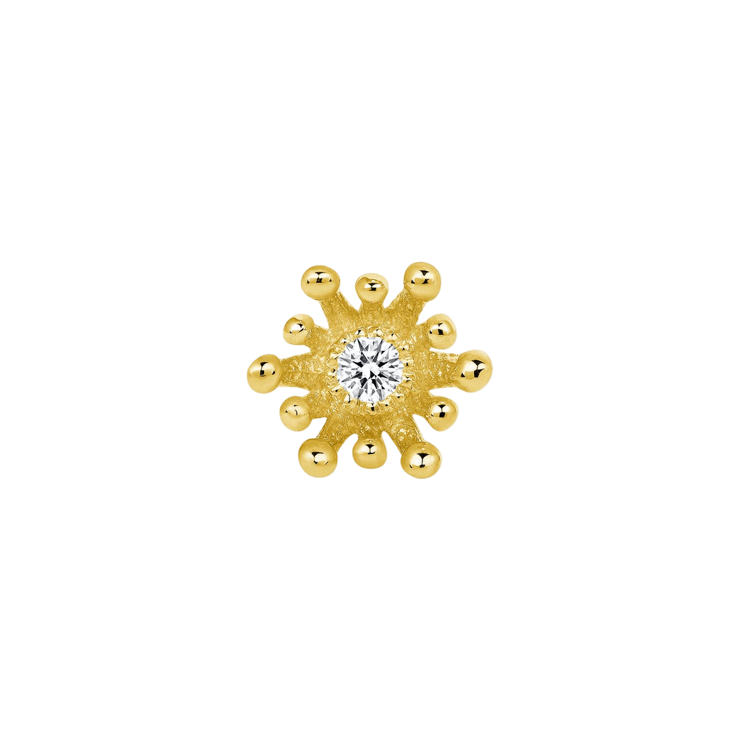 Fire Star – 14K/18K Gold Gemstone Threadless End - piercing - zone.com
