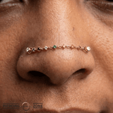 Fireworks Chain – Rainbow Gem Cascade – 14K Yellow Gold - piercing - zone.com