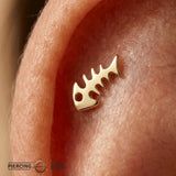 Fishbone – 14K Gold Threadless/Threaded End - piercing - zone.com