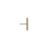 Five Gem Bar - 18K Gold White CZ Threadless/Threaded End - piercing-zone.com