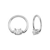 Fixed Marquise 6 - Prong Seamless Ring – 14K Gold Design - piercing - zone.com