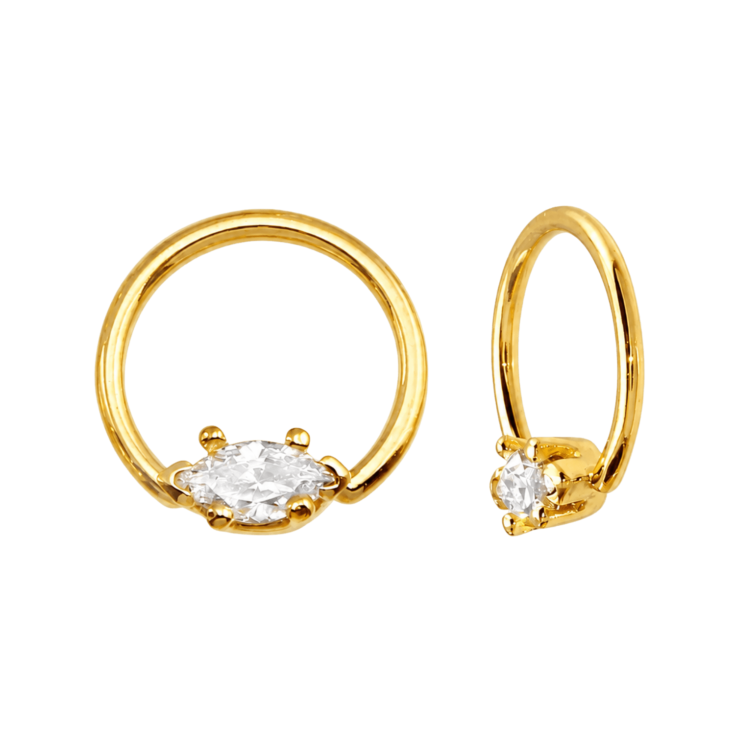 Fixed Marquise 6 Prongs Seamless Ring – 14K Gold Design - piercing-zone.com