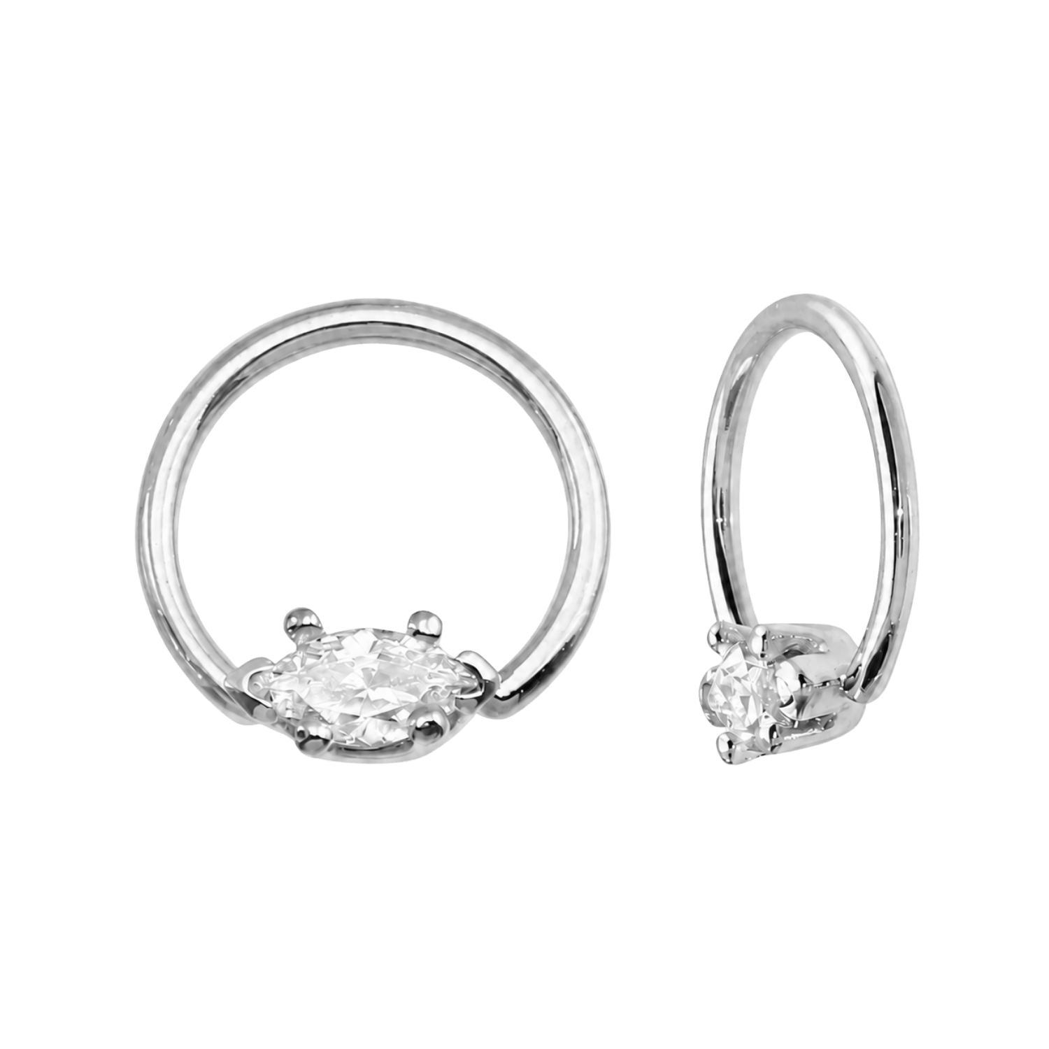 Fixed Marquise 6 Prongs Seamless Ring – 14K Gold Design - piercing-zone.com