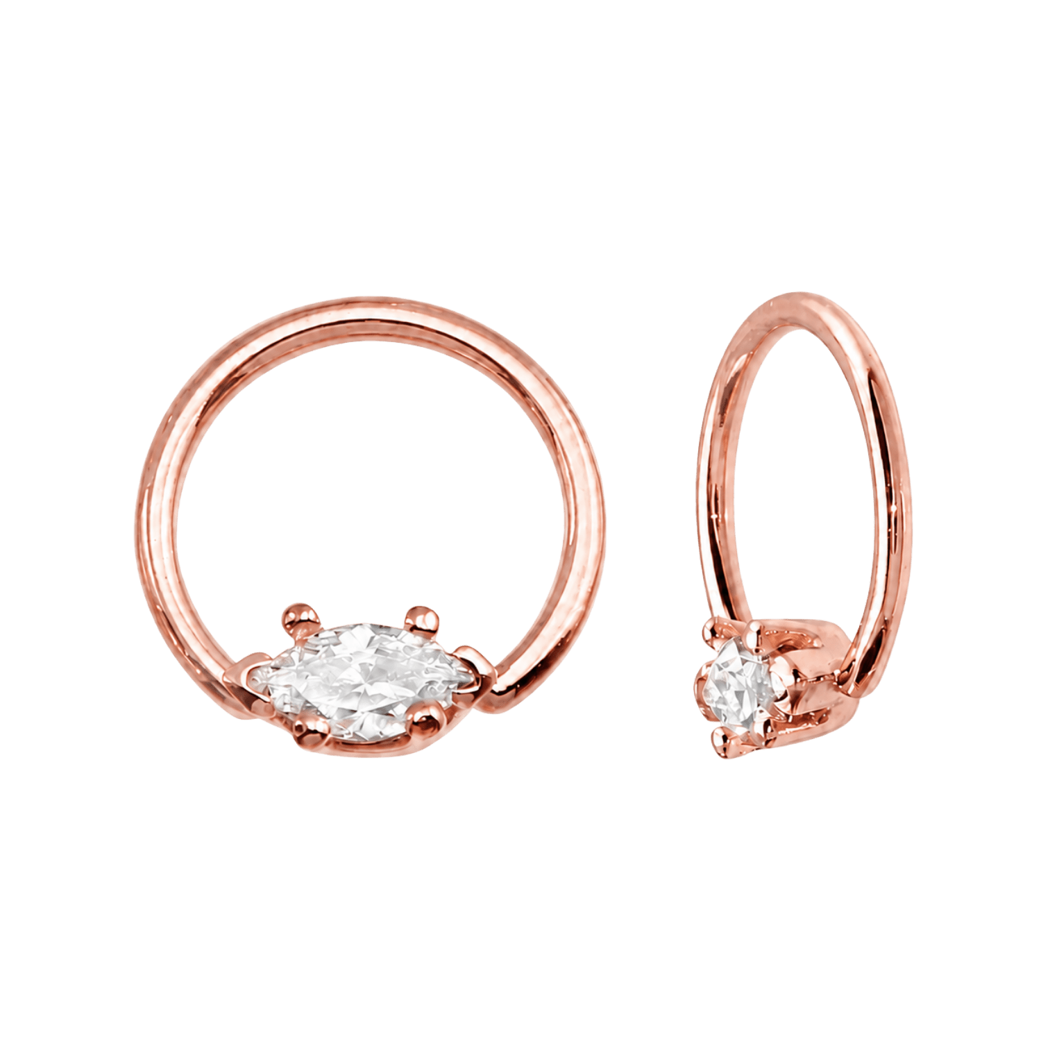 Fixed Marquise 6 Prongs Seamless Ring – 14K Gold Design - piercing-zone.com