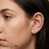 Fixed Square Bezel Seamless Ring – 14K Gold Cup & Divot Design - piercing - zone.com