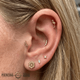Flamingo – 14K Gold Threadless/Threaded End - piercing - zone.com
