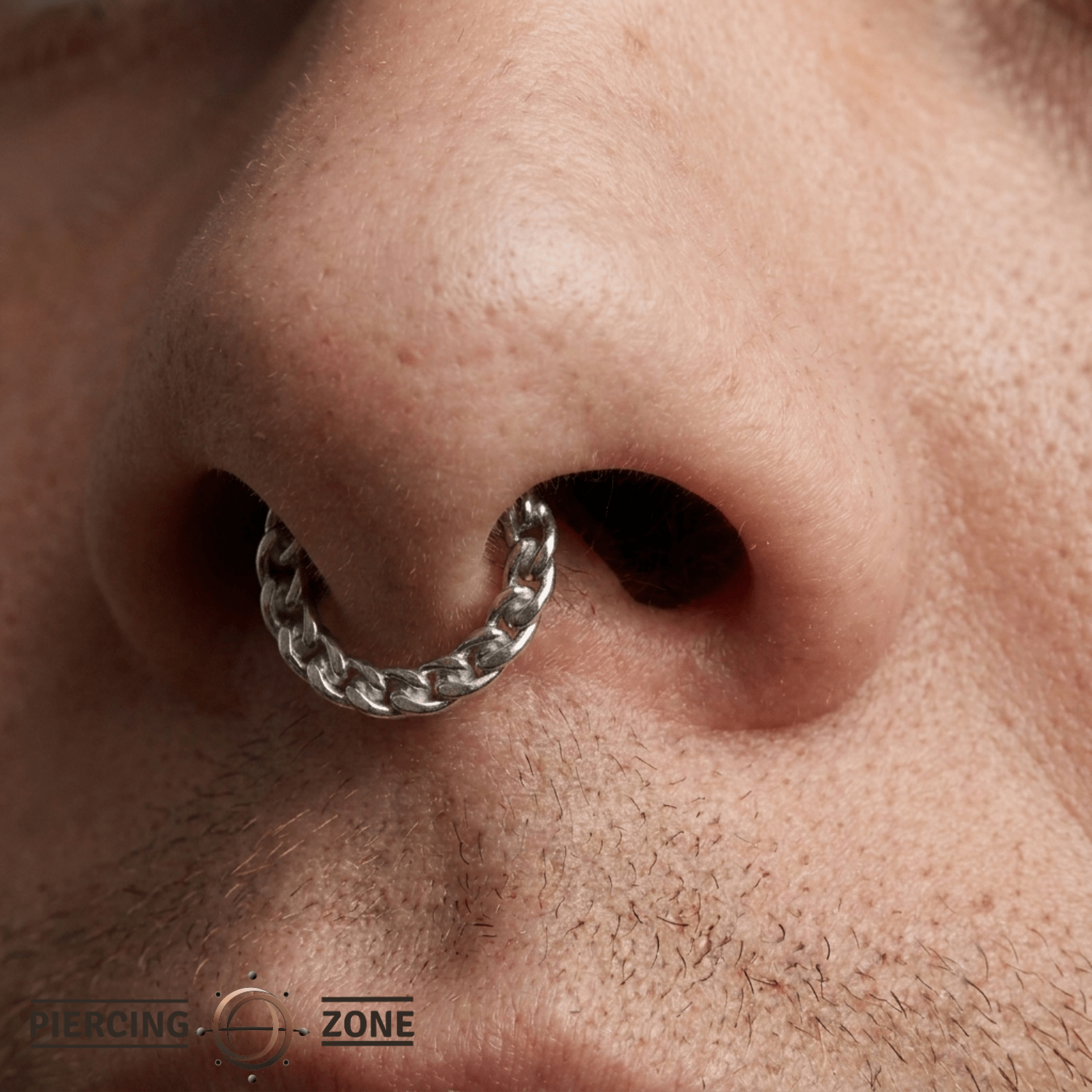 Flat Chain Continuous Ring - 14K Gold Seamless Ring - piercing - zone.com