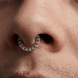 Flat Chain Continuous Ring - 14K Gold Seamless Ring - piercing - zone.com