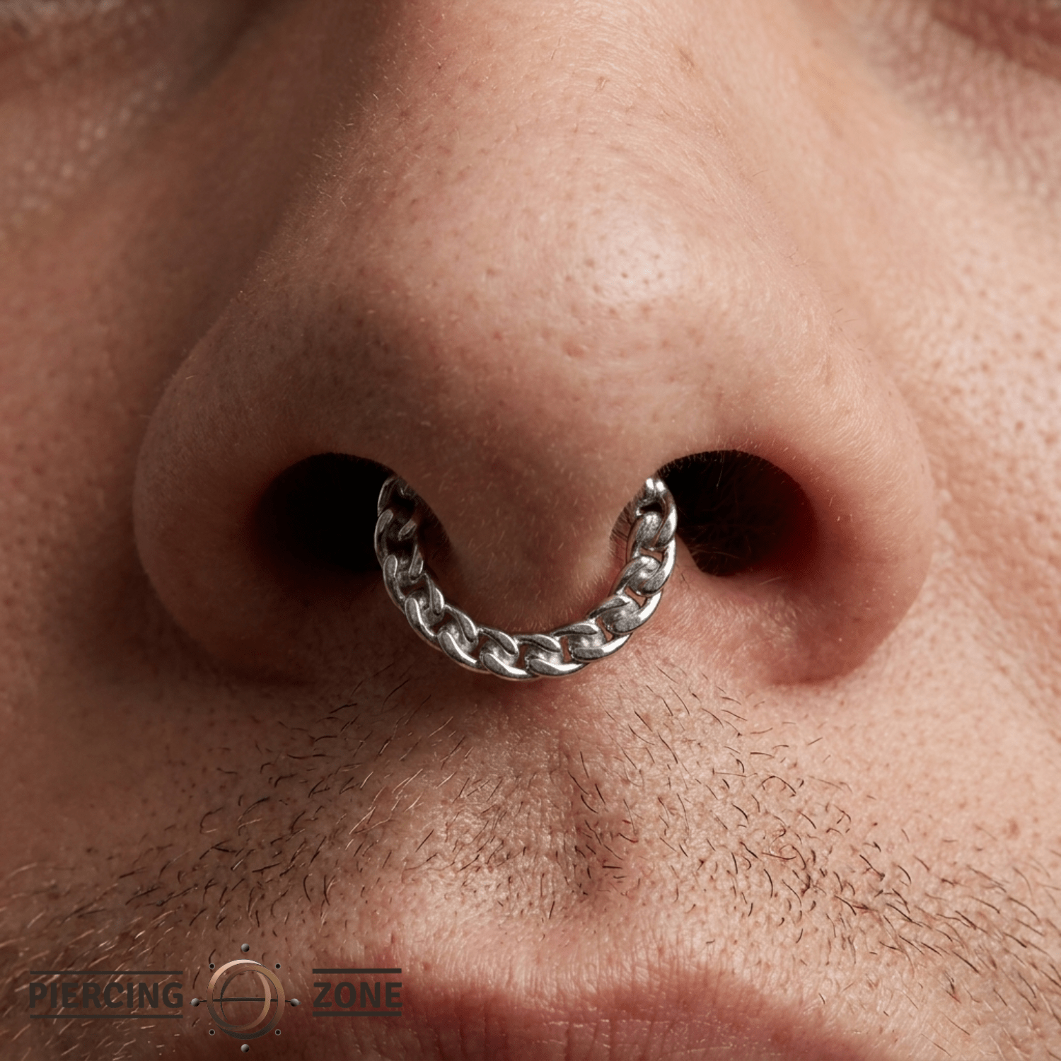 Flat Chain Continuous Ring - 14K Gold Seamless Ring - piercing - zone.com