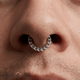 Flat Chain Continuous Ring - 14K Gold Seamless Ring - piercing - zone.com
