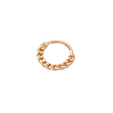 Flat Chain Continuous Ring - 14K Gold Seamless Ring - piercing - zone.com
