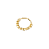 Flat Chain Continuous Ring - 14K Gold Seamless Ring - piercing - zone.com