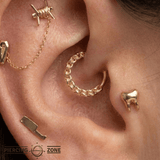 Flat Chain Continuous Ring - 14K Gold Seamless Ring - piercing - zone.com