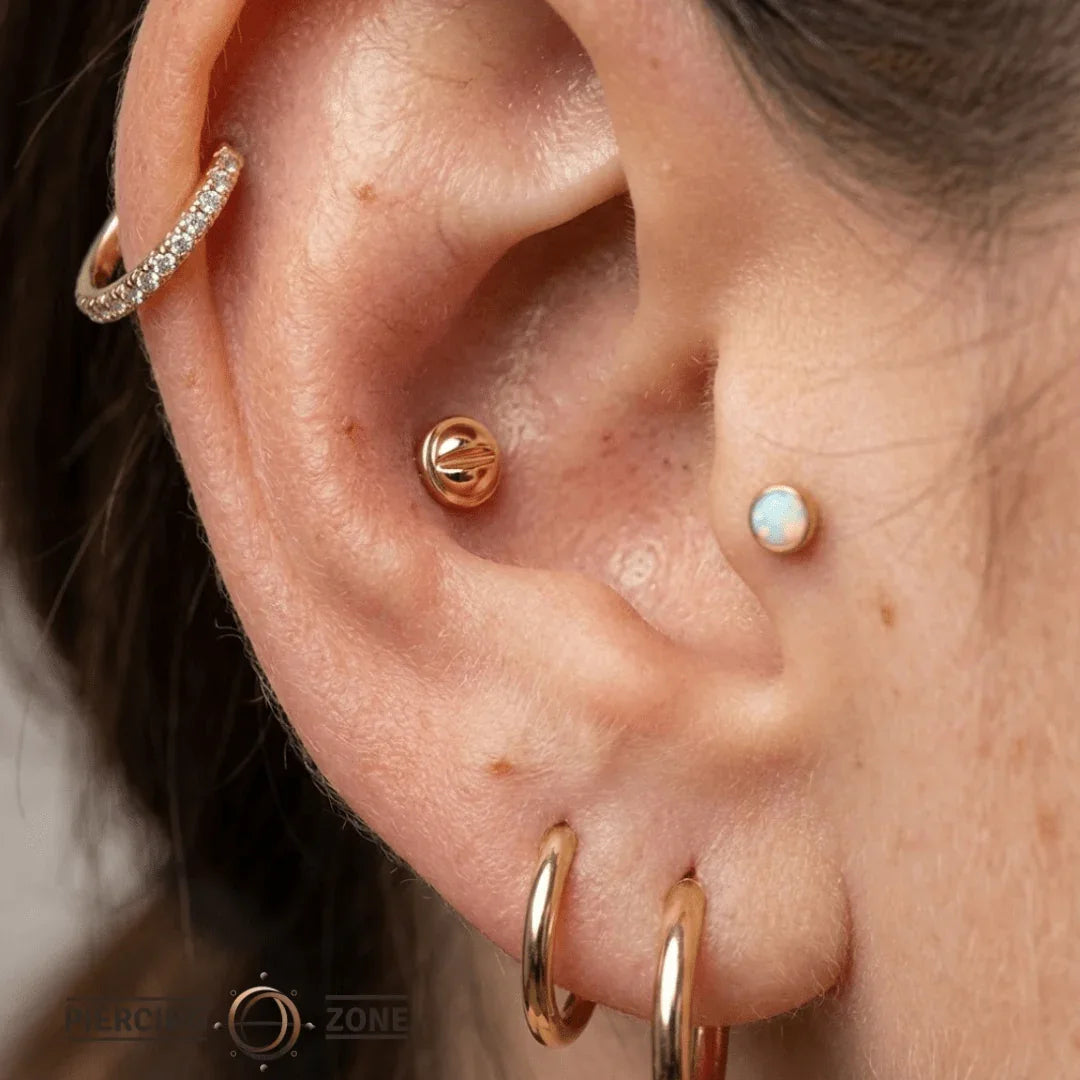 Flat Head Screw – 14K/18K Gold Industrial Threadless End - piercing - zone.com