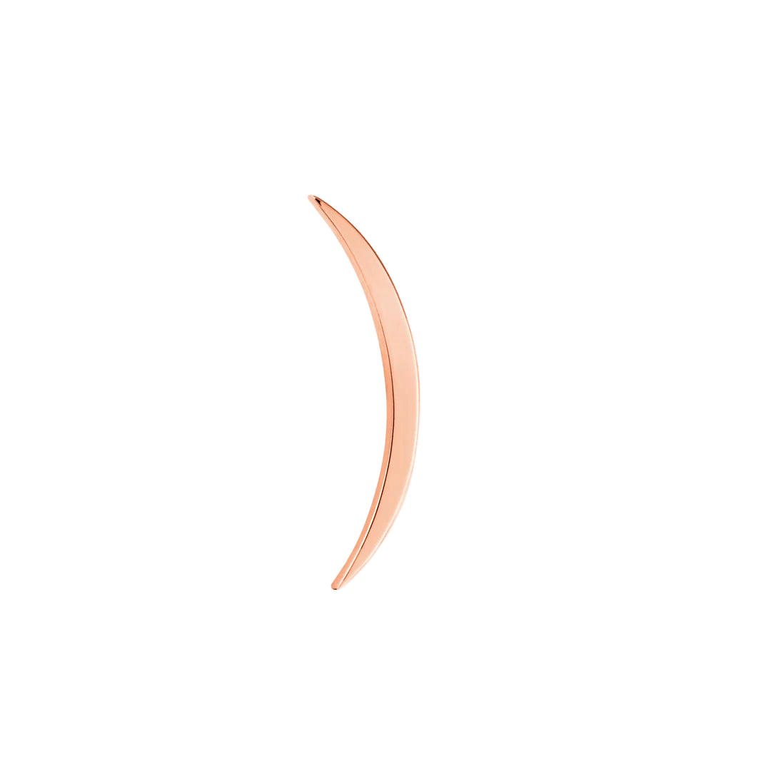Flat Luna – 14K Gold Threadless & Threaded End - piercing - zone.com