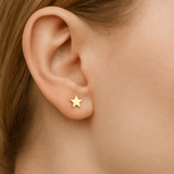 Flat Star – Solid 14K Gold Star End - piercing - zone.com