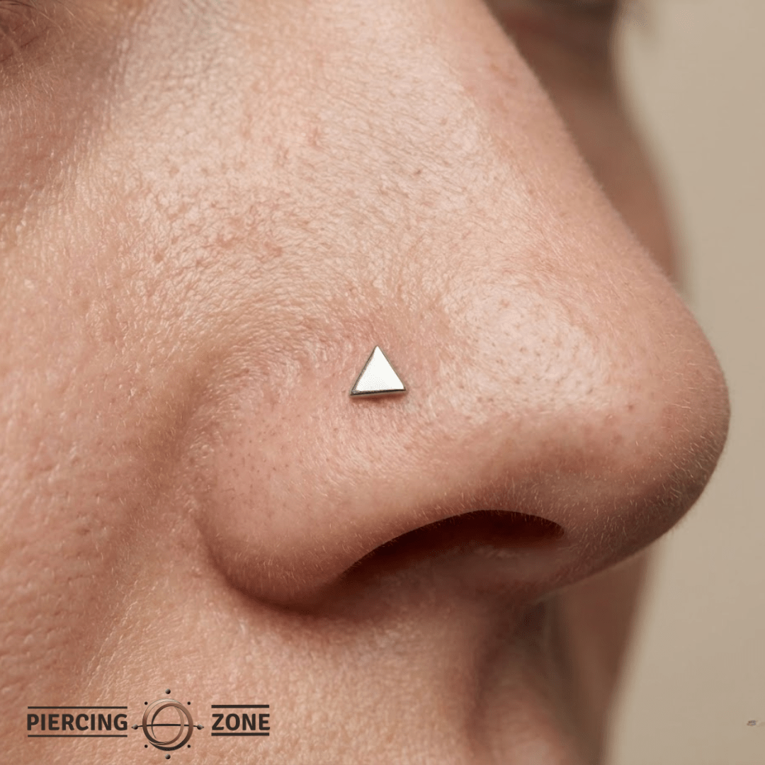 Flat Triangle – Micro Geometric End – 14K Gold Threadless & Threaded - piercing - zone.com