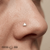 Flat Triangle – Micro Geometric End – 14K Gold Threadless & Threaded - piercing - zone.com