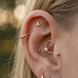 Flat Triangle – Micro Geometric End – 14K Gold Threadless & Threaded - piercing - zone.com
