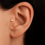 Flat Triangle – Solid 14K Gold Micro Triangle End - piercing - zone.com