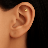 Flat Triangle – Solid 14K Gold Micro Triangle End - piercing - zone.com
