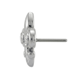 Fleur de Lis - 14K Gold Stone Threadless/Threaded End - piercing - zone.com