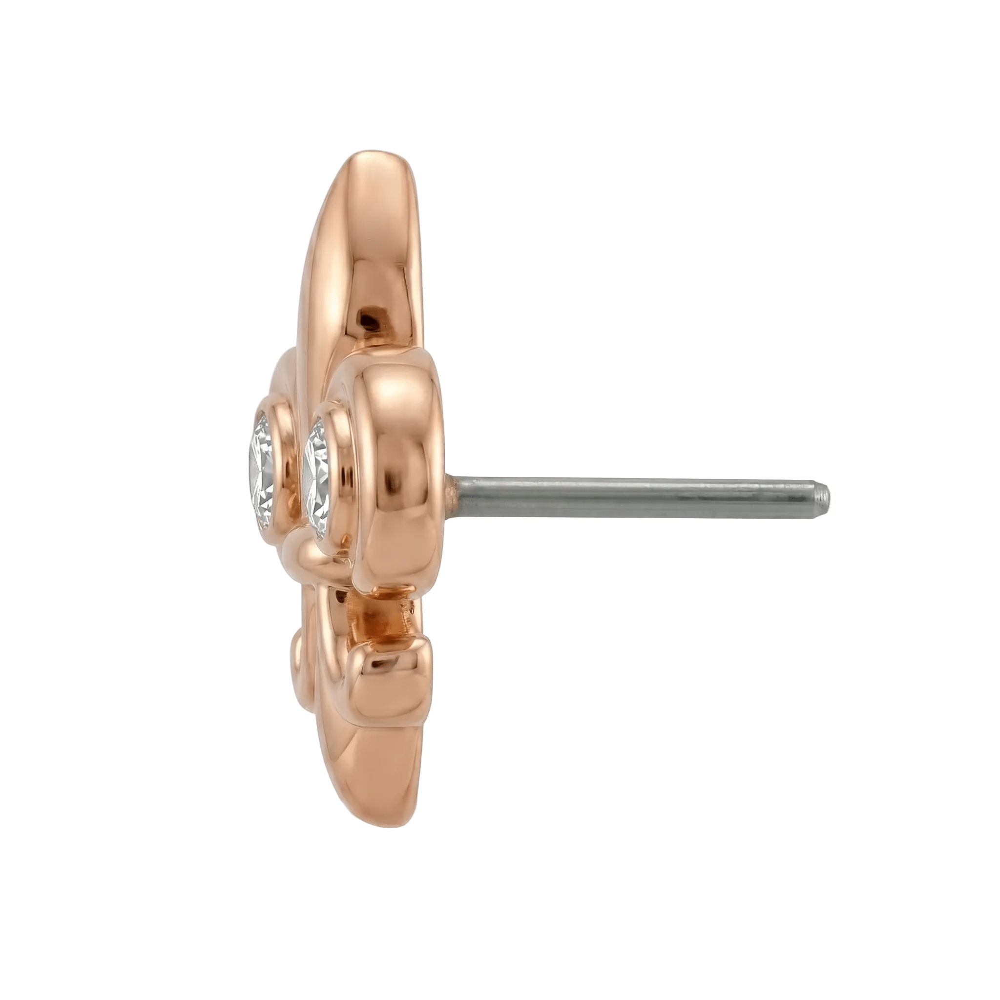 Fleur de Lis - 14K Gold Stone Threadless/Threaded End - piercing - zone.com