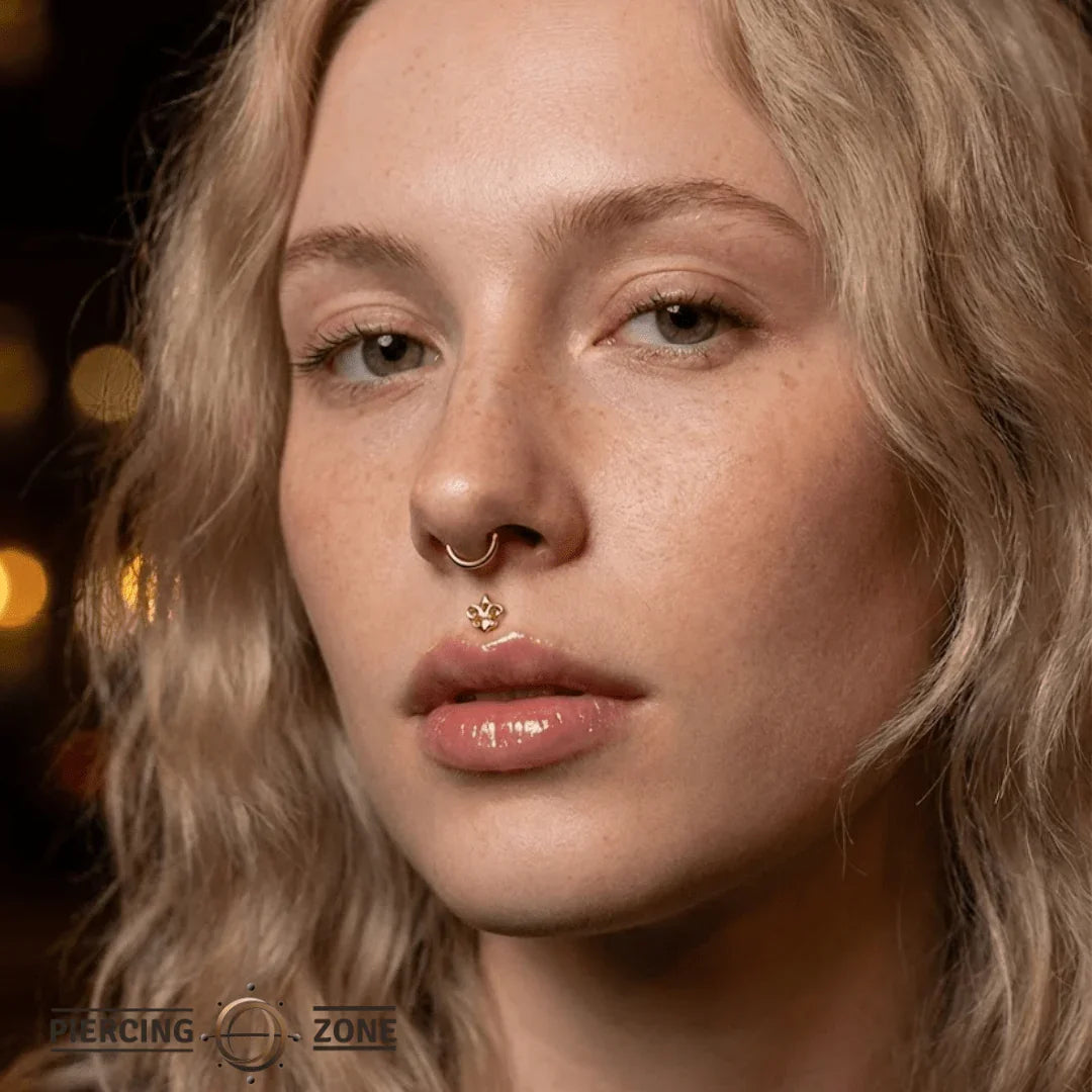 Fleur - de - lis – 14K Gold Threadless & Threaded End - piercing - zone.com