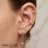 Fleur - de - lis – 14K Gold Threadless & Threaded End - piercing - zone.com