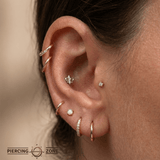 Fleur - de - lis – 14K Gold Threadless & Threaded End - piercing - zone.com