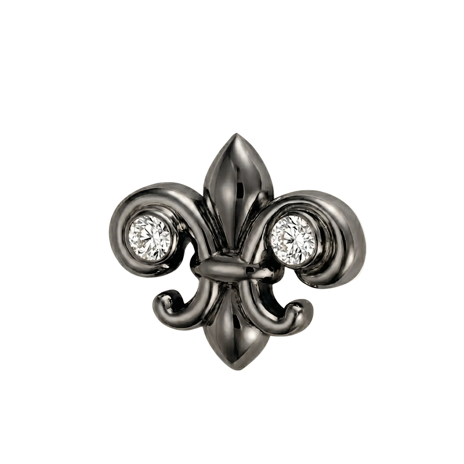 Fleur de Lis - 14K Gold Stone Threadless/Threaded End