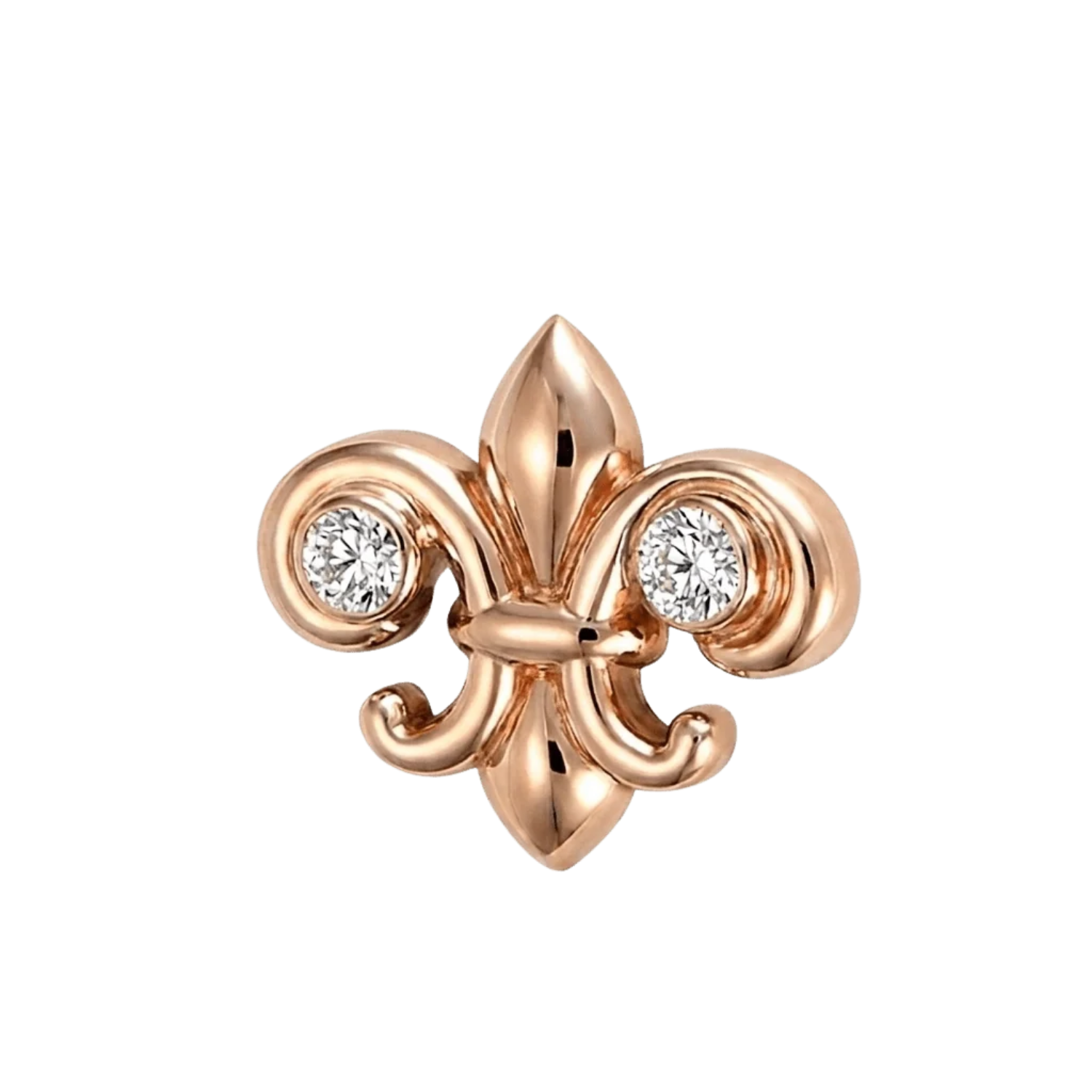Fleur de Lis - 14K Gold Stone Threadless/Threaded End
