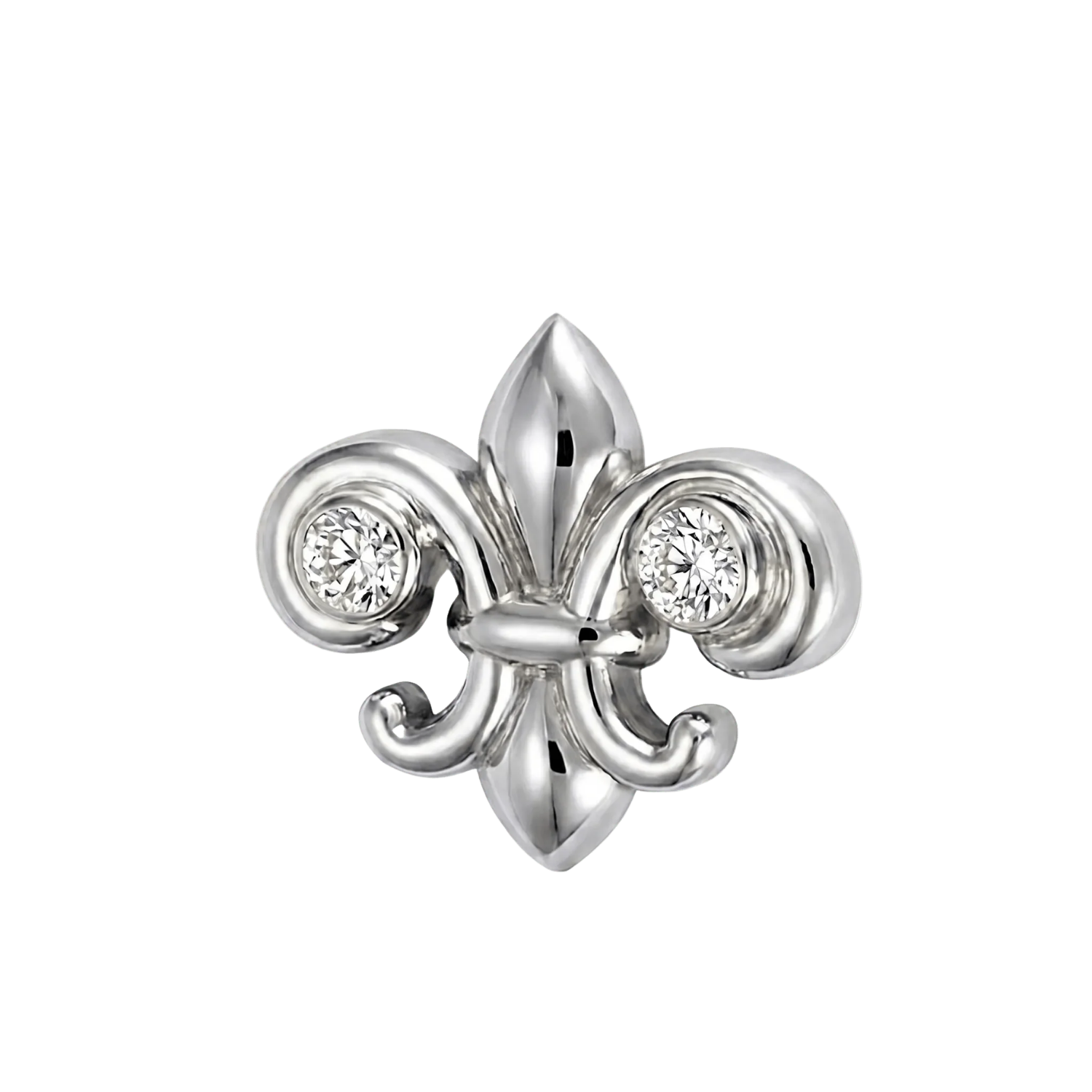 Fleur de Lis - 14K Gold Stone Threadless/Threaded End
