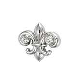 Fleur de Lis - 14K Gold Stone Threadless/Threaded End