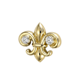 Fleur de Lis - 14K Gold Stone Threadless/Threaded End