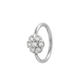 Flora Glow - 14K Gold 7 Stone Flower Fixed Bead Ring - piercing - zone.com