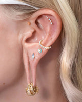 Flow – Turquoise Gradient – 14K Gold Threadless End - piercing - zone.com