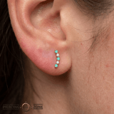 Flow – Turquoise Gradient – 14K Gold Threadless End - piercing - zone.com