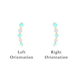 Flow – Turquoise Gradient – 14K Gold Threadless End - piercing - zone.com