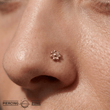 Flower End - 18K Gold Threadless/Threaded End - piercing - zone.com