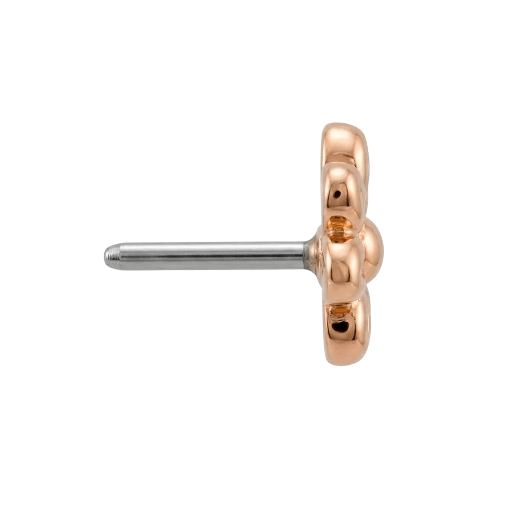Flower End - 18K Gold Threadless/Threaded End - piercing - zone.com