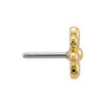 Flower End - 18K Gold Threadless/Threaded End - piercing - zone.com