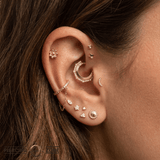 Flower End - 18K Gold Threadless/Threaded End - piercing - zone.com