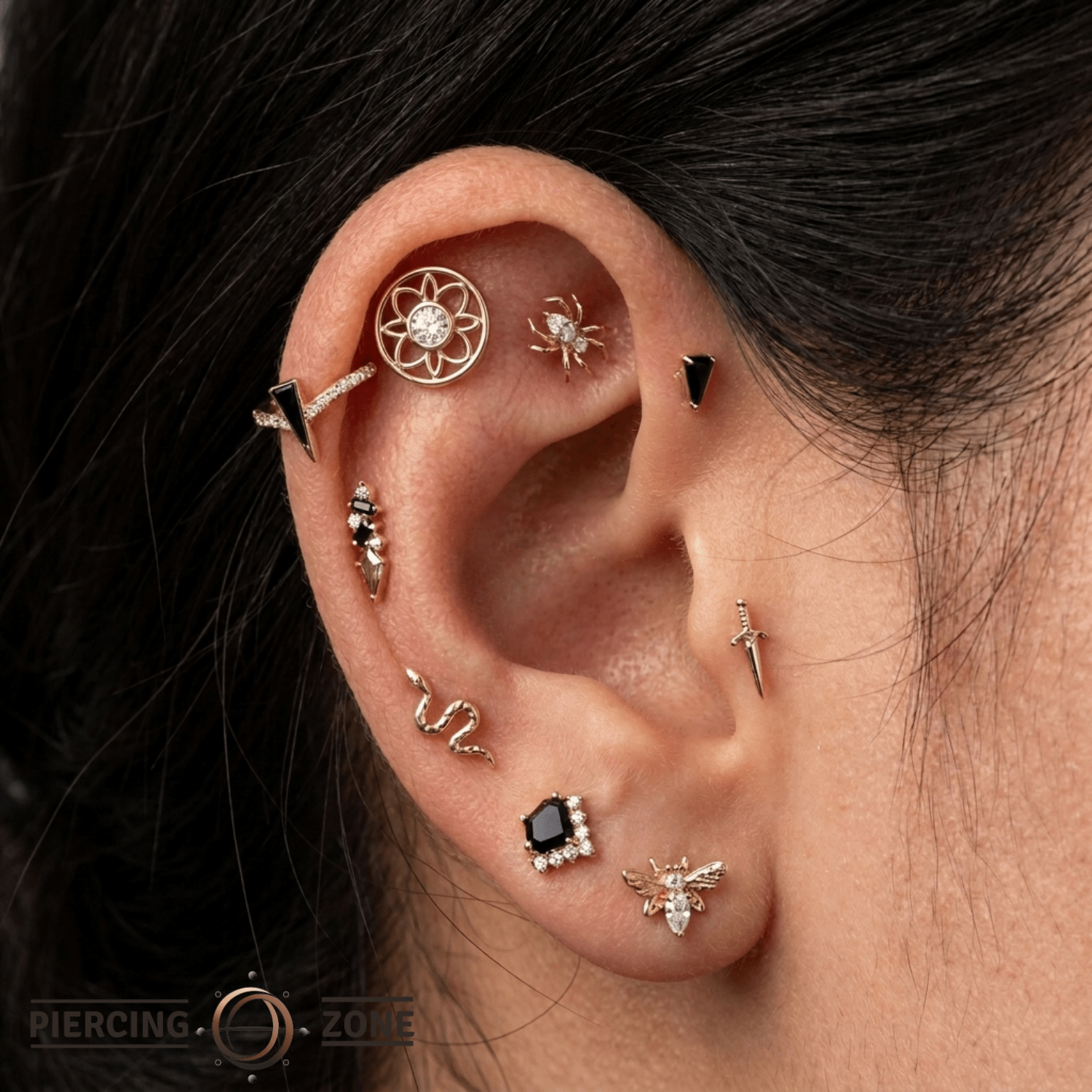 Flower Power - 14K Gold Threadless/Threaded - piercing - zone.com