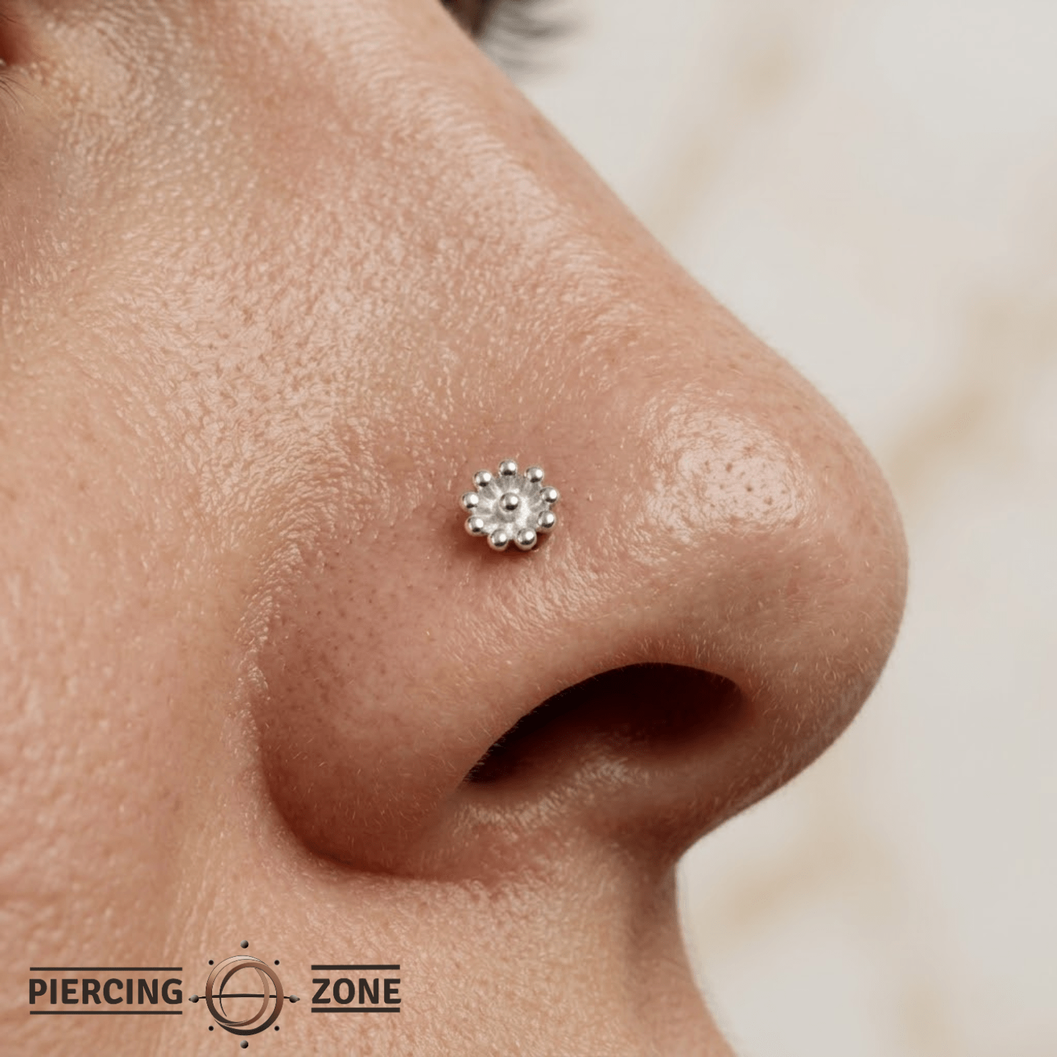 Flutter Pin - 14K Gold Floral Threadless End - piercing - zone.com