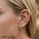 Flying Bee – 14K Gold Threadless/Threaded End - piercing - zone.com