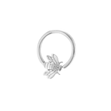 Flying Bee Seamless Ring – 14K Gold Cup & Divot Design - piercing - zone.com