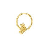 Flying Bee Seamless Ring – 14K Gold Cup & Divot Design - piercing - zone.com