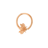 Flying Bee Seamless Ring – 14K Gold Cup & Divot Design - piercing - zone.com